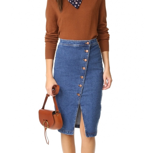 Madewell Dresses & Skirts - Madewell Asymmetrical Denim Skirt Size 29